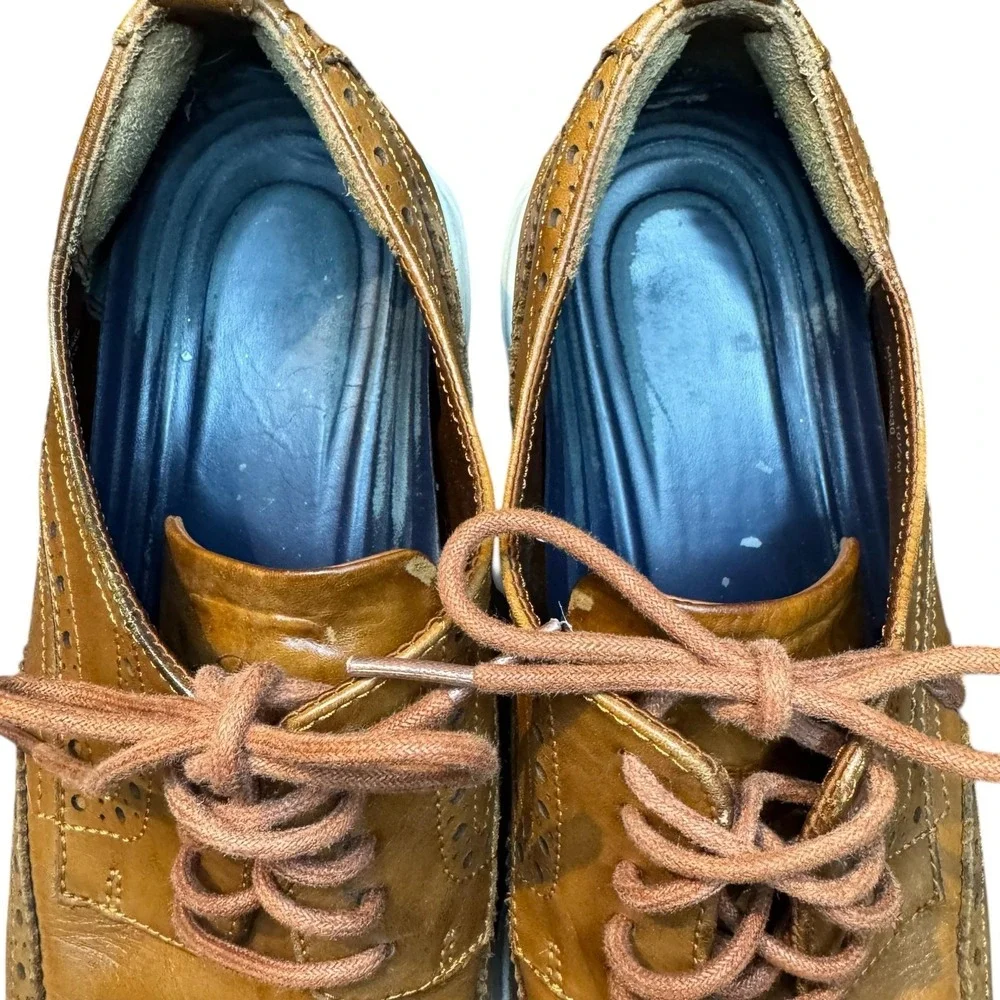Cole Haan Grand.OS Shoes Mens Size 10.5‎ Brown Leather Wingtip Sneakers C26930